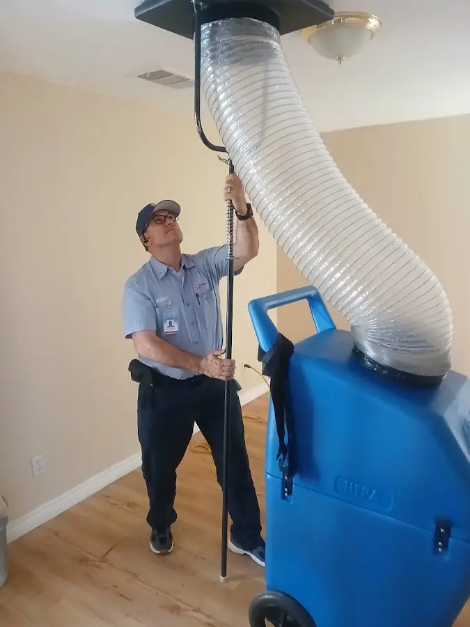 HVAC Installation technician using HEPA equipment in Pelham Manor